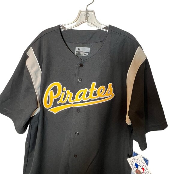 Pittsburgh Pirates Men's XL True Fan Button Up Jersey NWT Spell Out Blank MLB - Picture 3 of 9